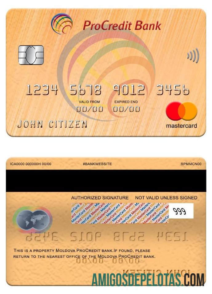 Moldova ProCredit Bank Mastercard 2 sample